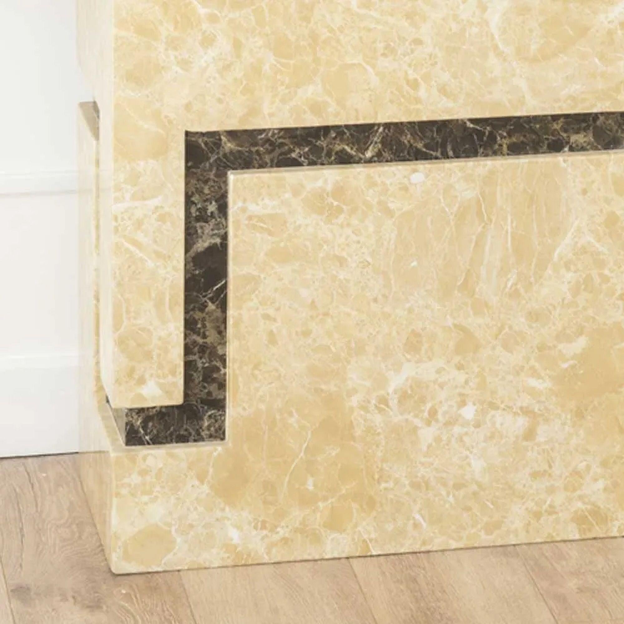 Venus Grey Cream Engineered Marble Console Table