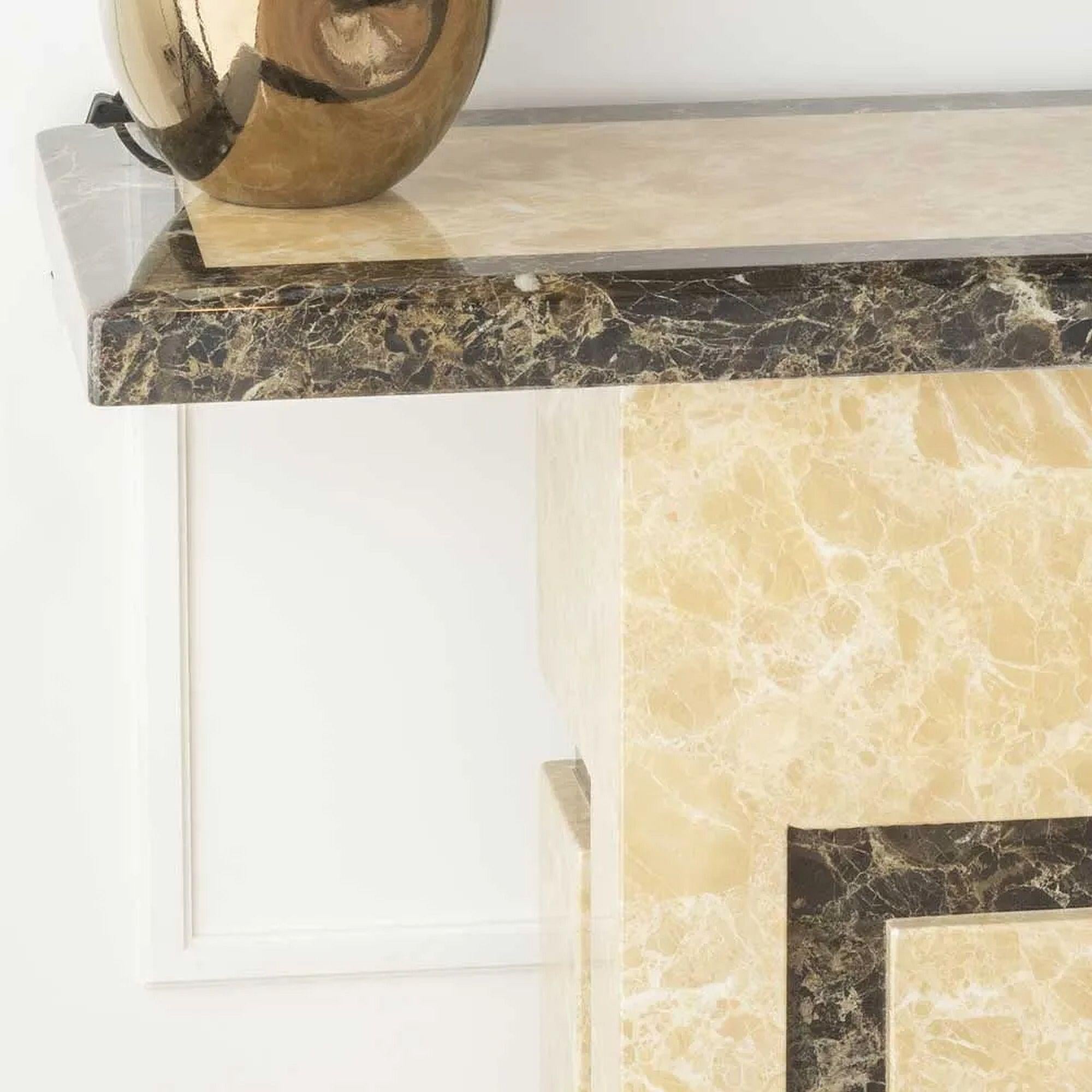 Venus Grey Cream Engineered Marble Console Table
