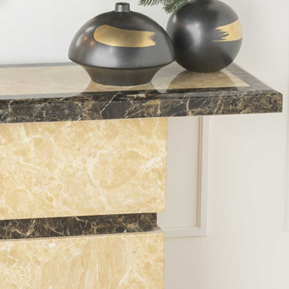Venus Grey Cream Engineered Marble Console Table