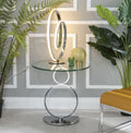 Virgo Clear Glass Chrome Round End Table