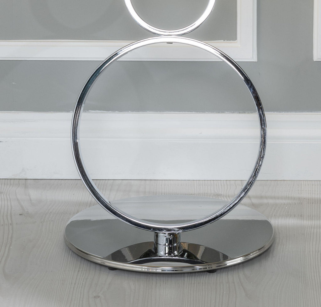 Virgo Clear Glass Chrome Round End Table