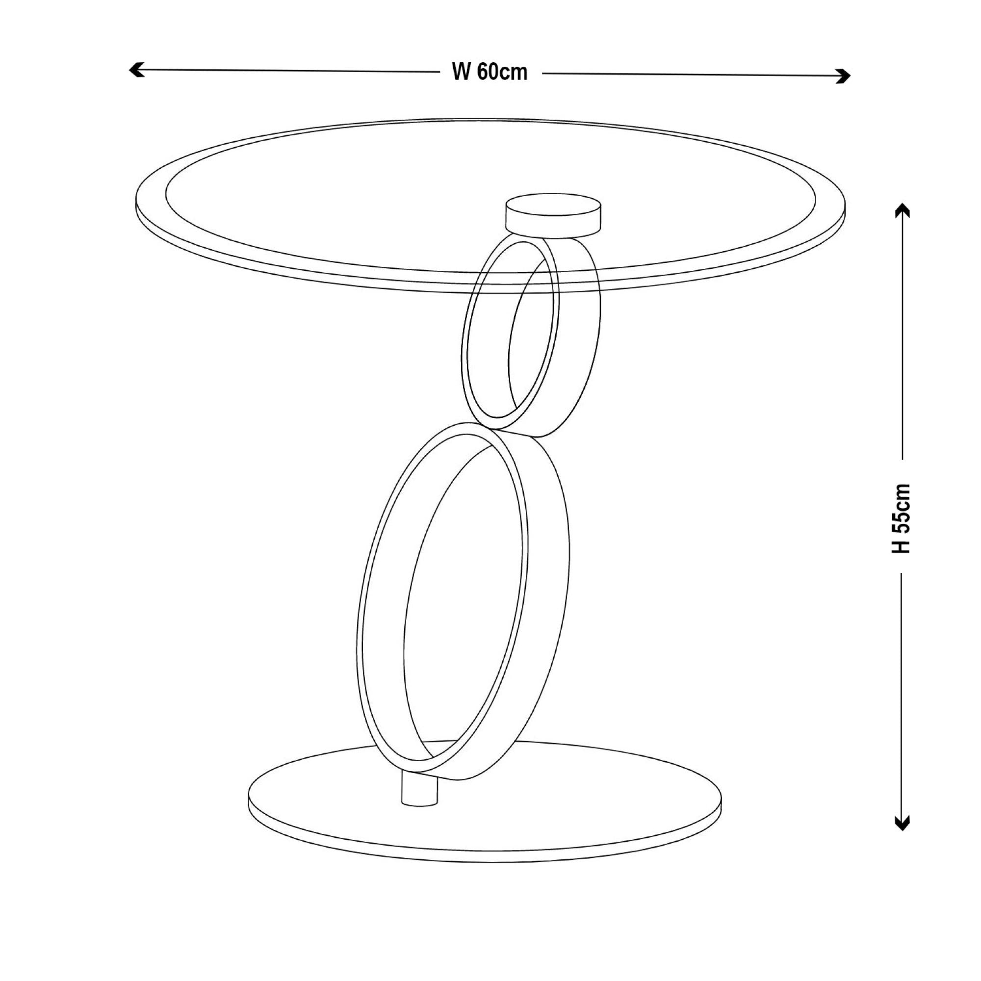 Virgo Clear Glass Chrome Round End Table