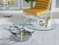 Virgo Clear Glass Chrome Swivel Round Coffee Table