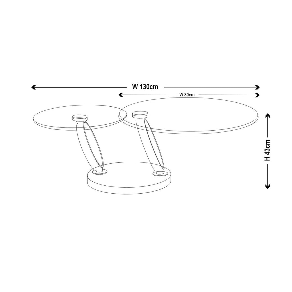 Virgo Clear Glass Chrome Swivel Round Coffee Table