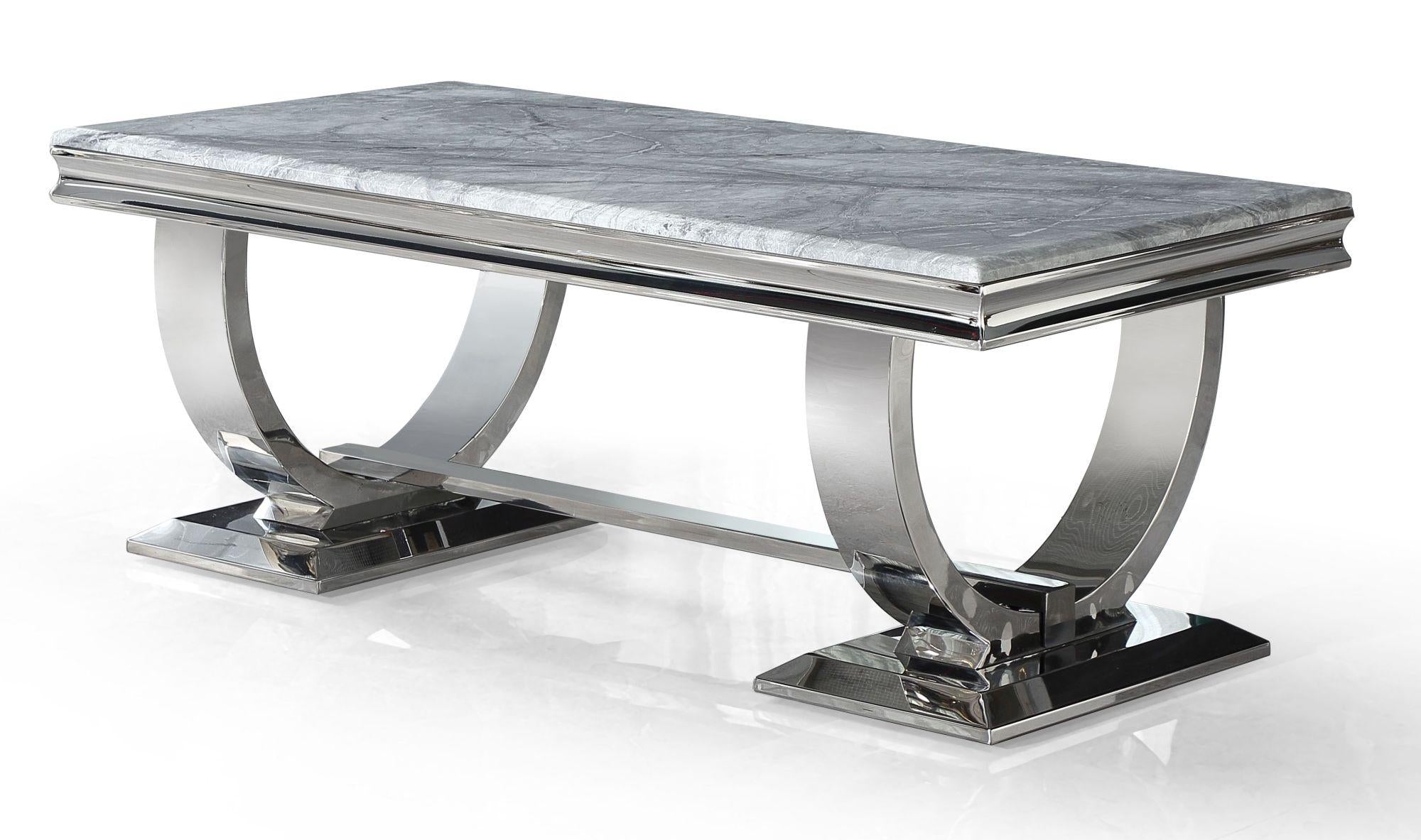Welby Grey Chrome Coffee Table