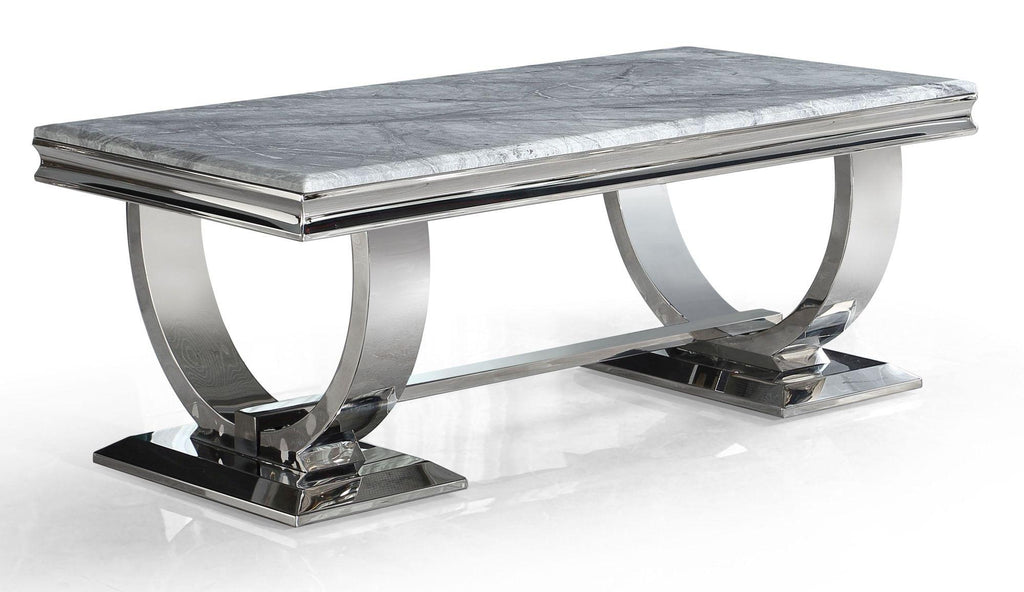 Welby Grey Chrome Coffee Table
