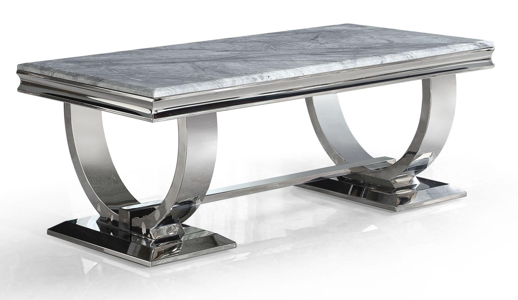 Welby Grey Chrome Coffee Table