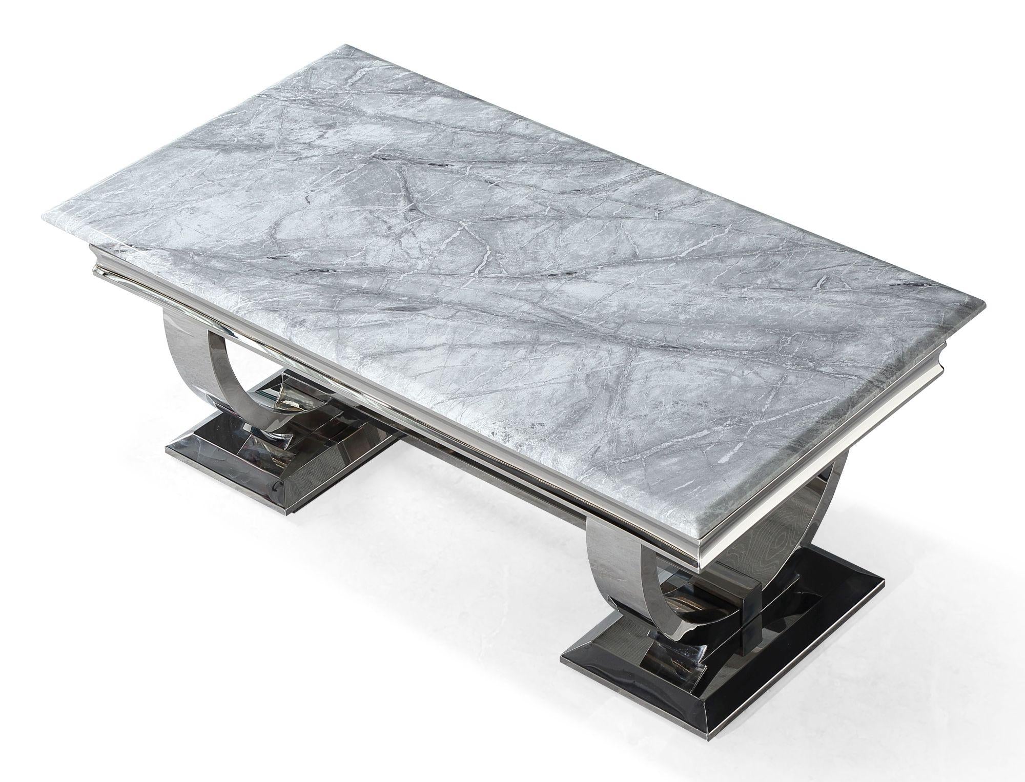 Welby Grey Chrome Coffee Table