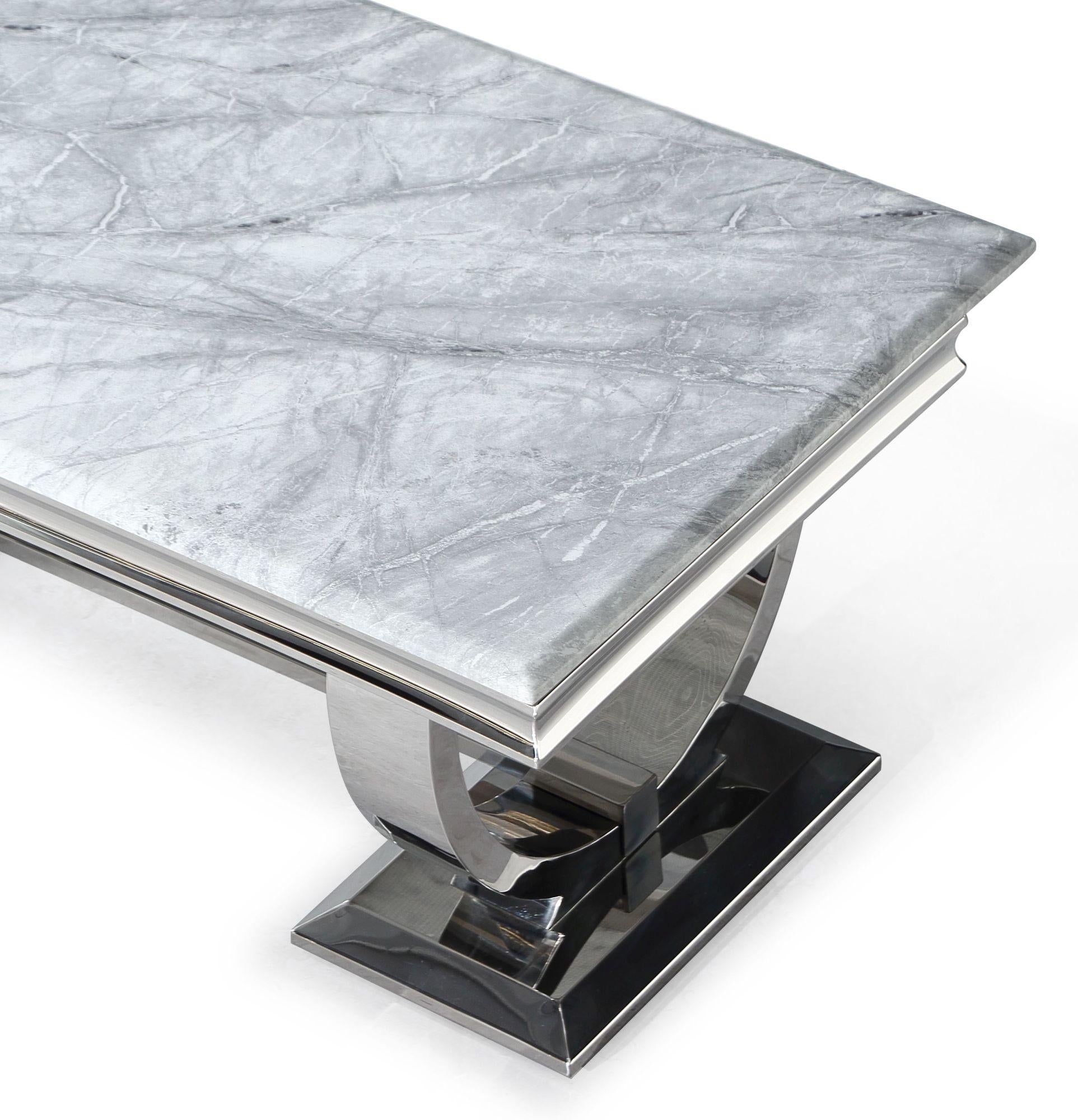 Welby Grey Chrome Coffee Table