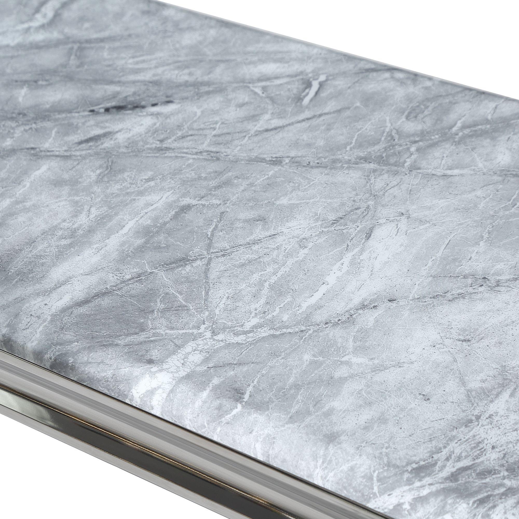 Welby Grey Chrome Marble Effect Console Table
