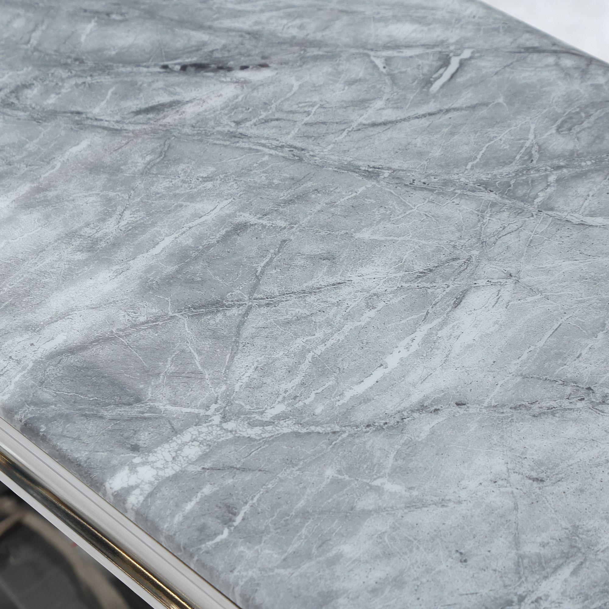 Welby Grey Chrome Marble Effect Console Table