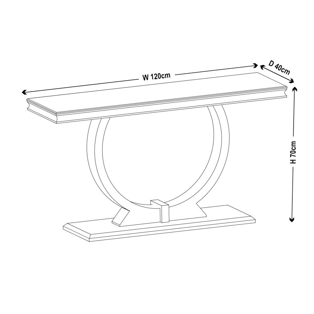 Welby Grey Chrome Marble Effect Console Table
