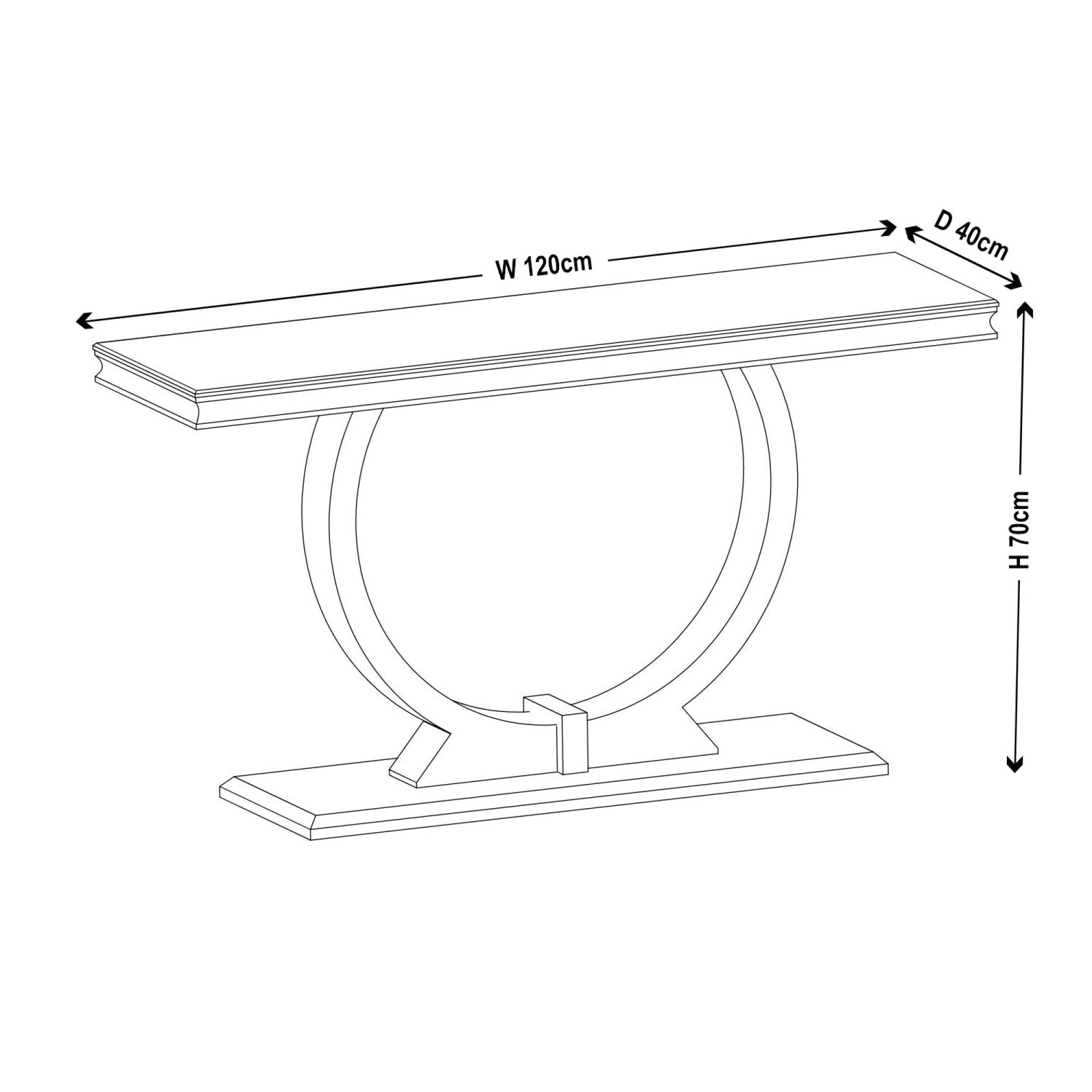 Welby Grey Chrome Marble Effect Console Table