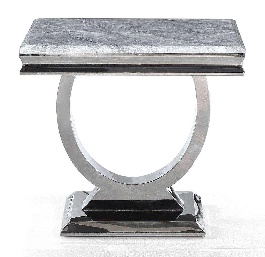 Welby Grey Chrome End Table