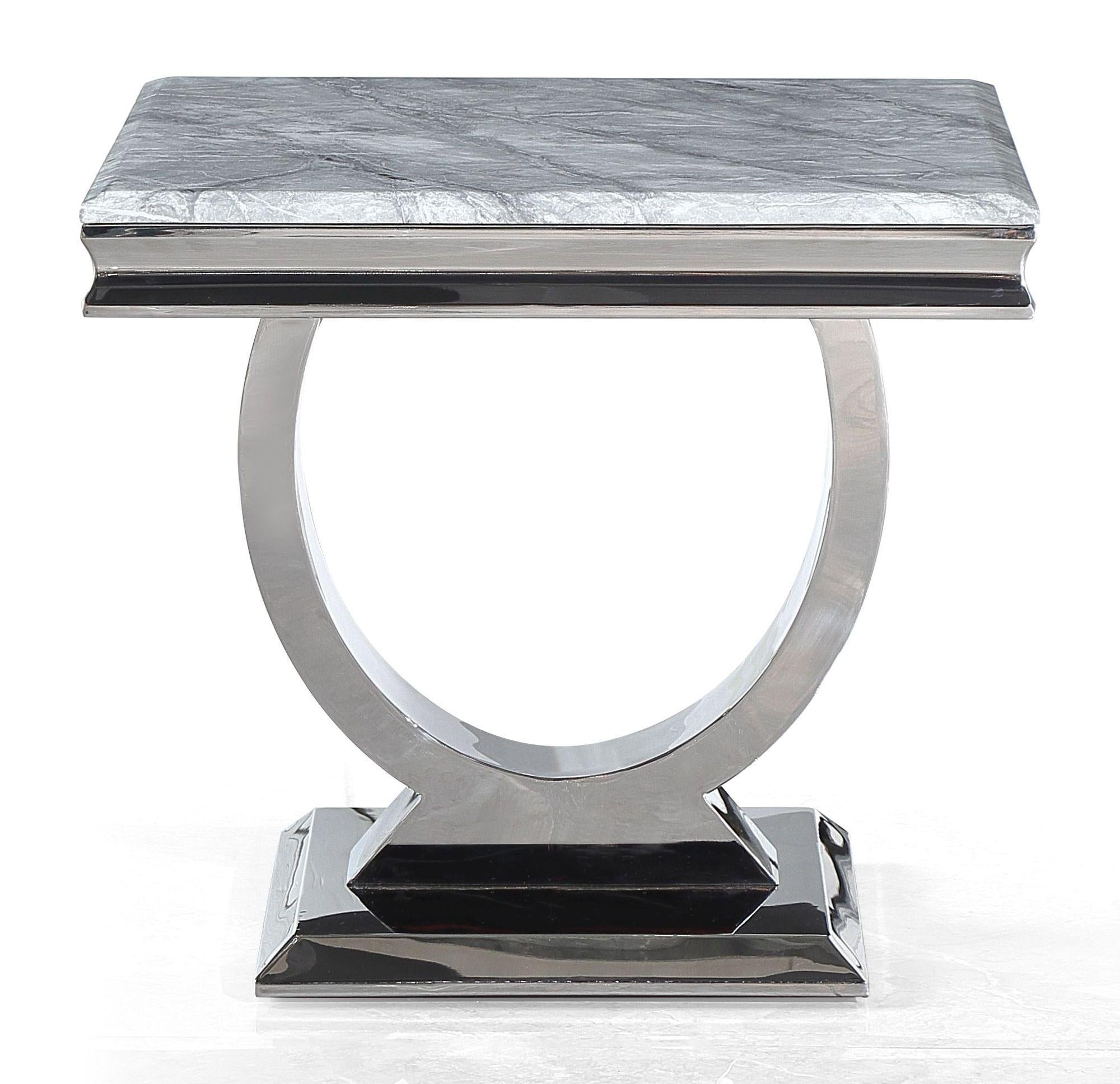 Welby Grey Chrome End Table