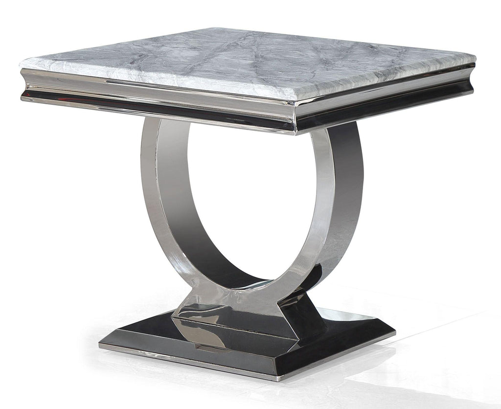 Welby Grey Chrome End Table