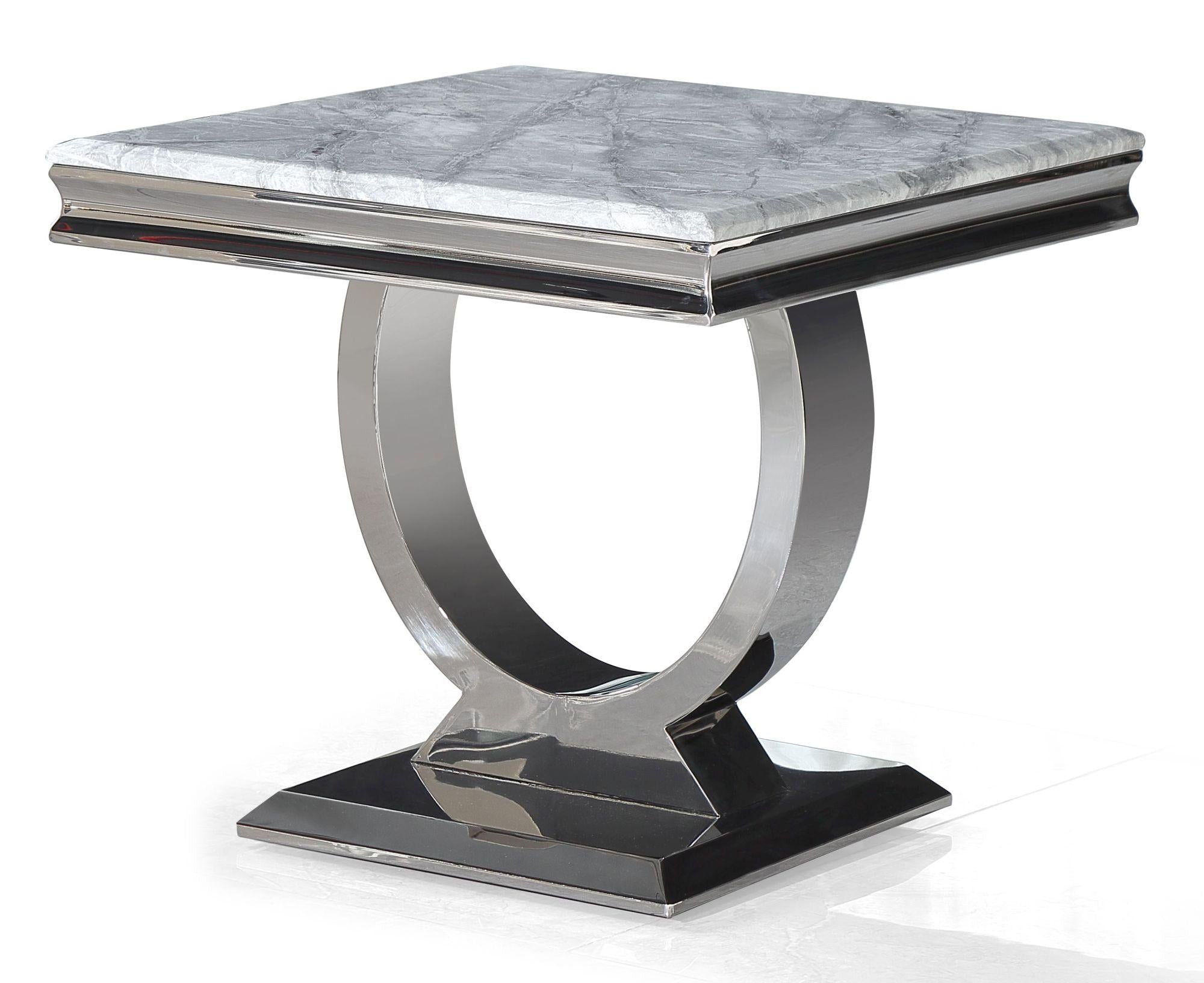Welby Grey Chrome End Table