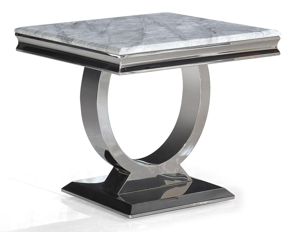 Welby Grey Chrome End Table
