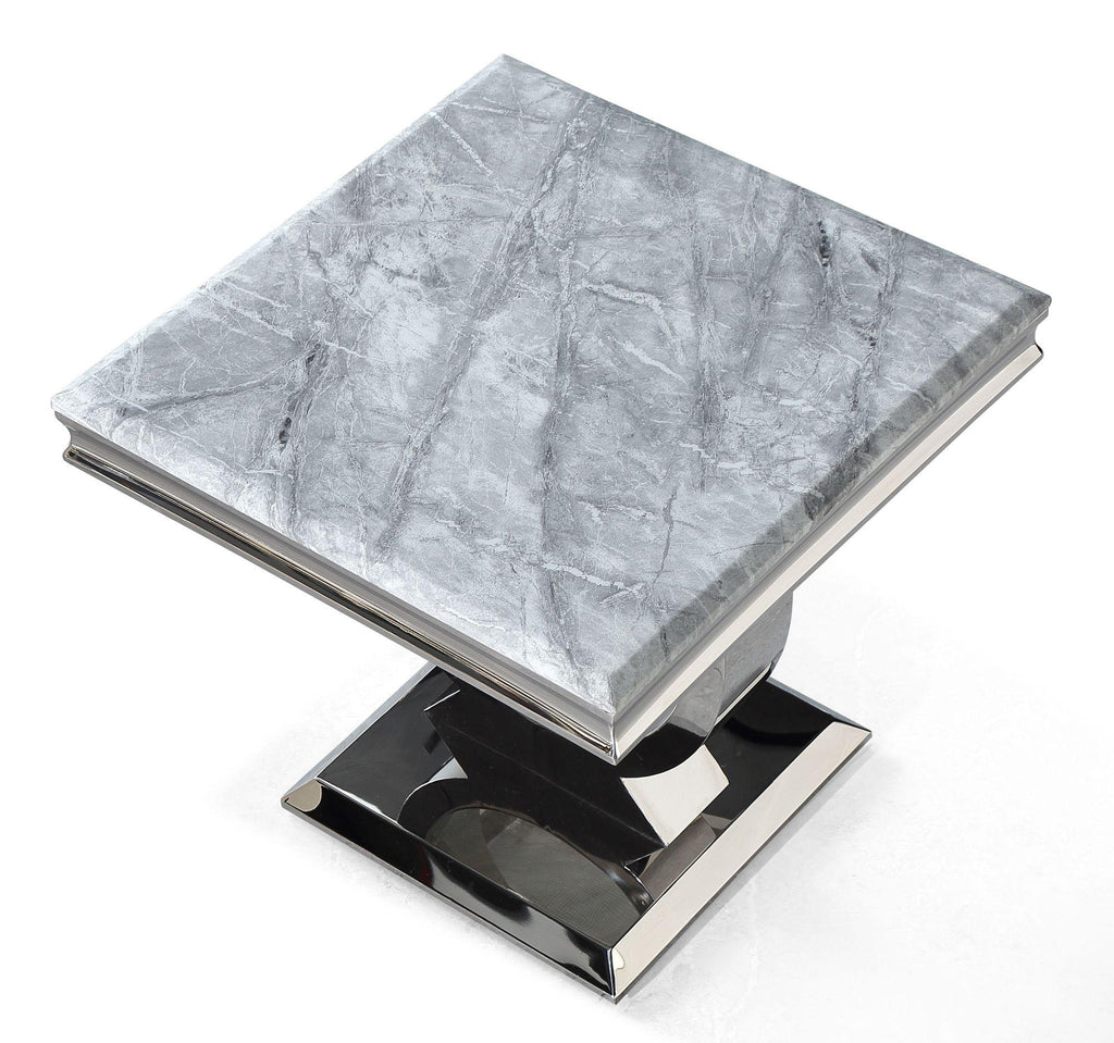 Welby Grey Chrome End Table