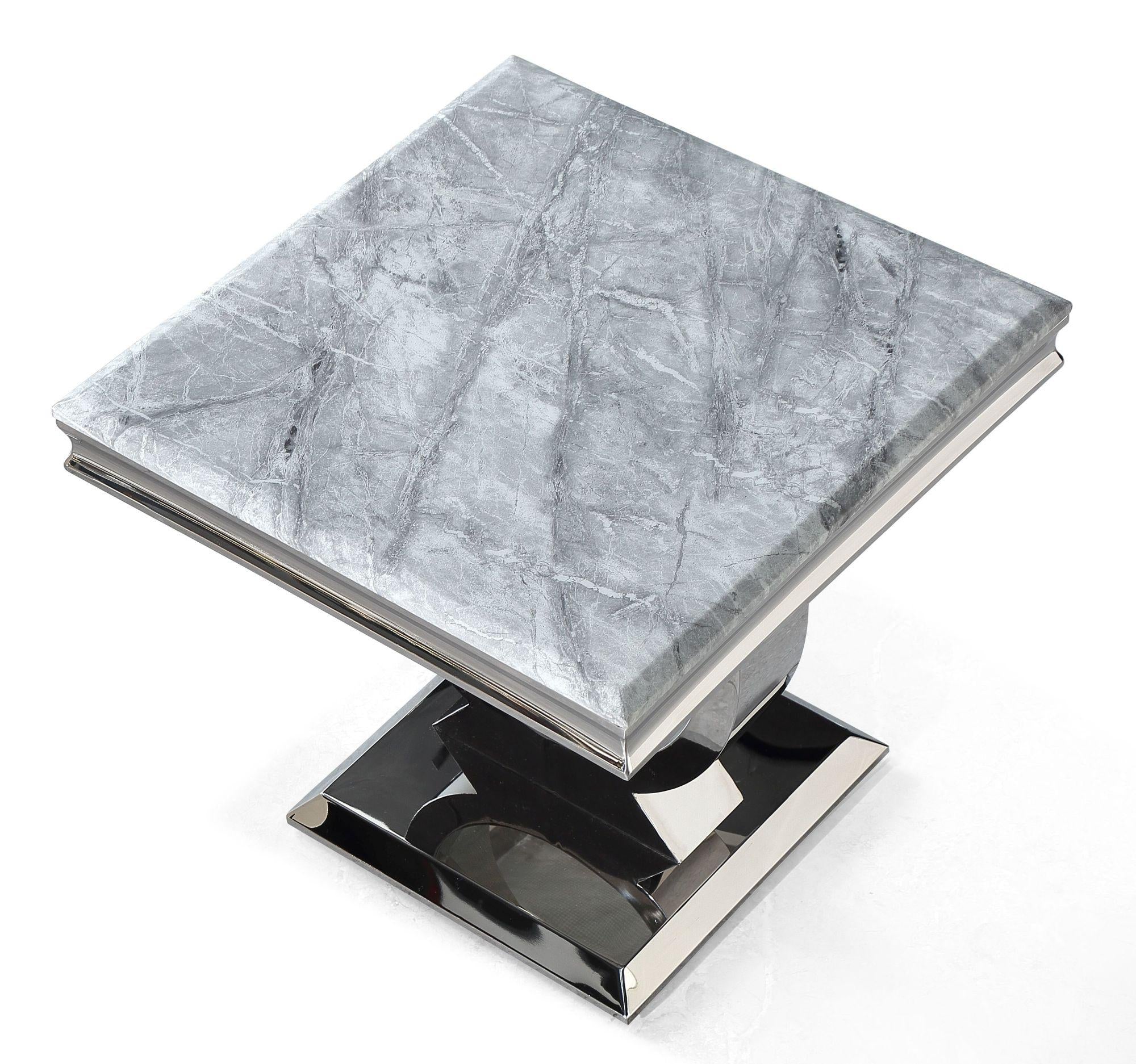 Welby Grey Chrome End Table