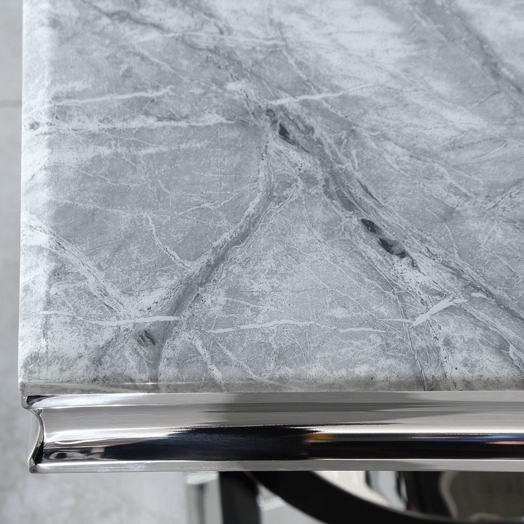 Welby Grey Chrome End Table