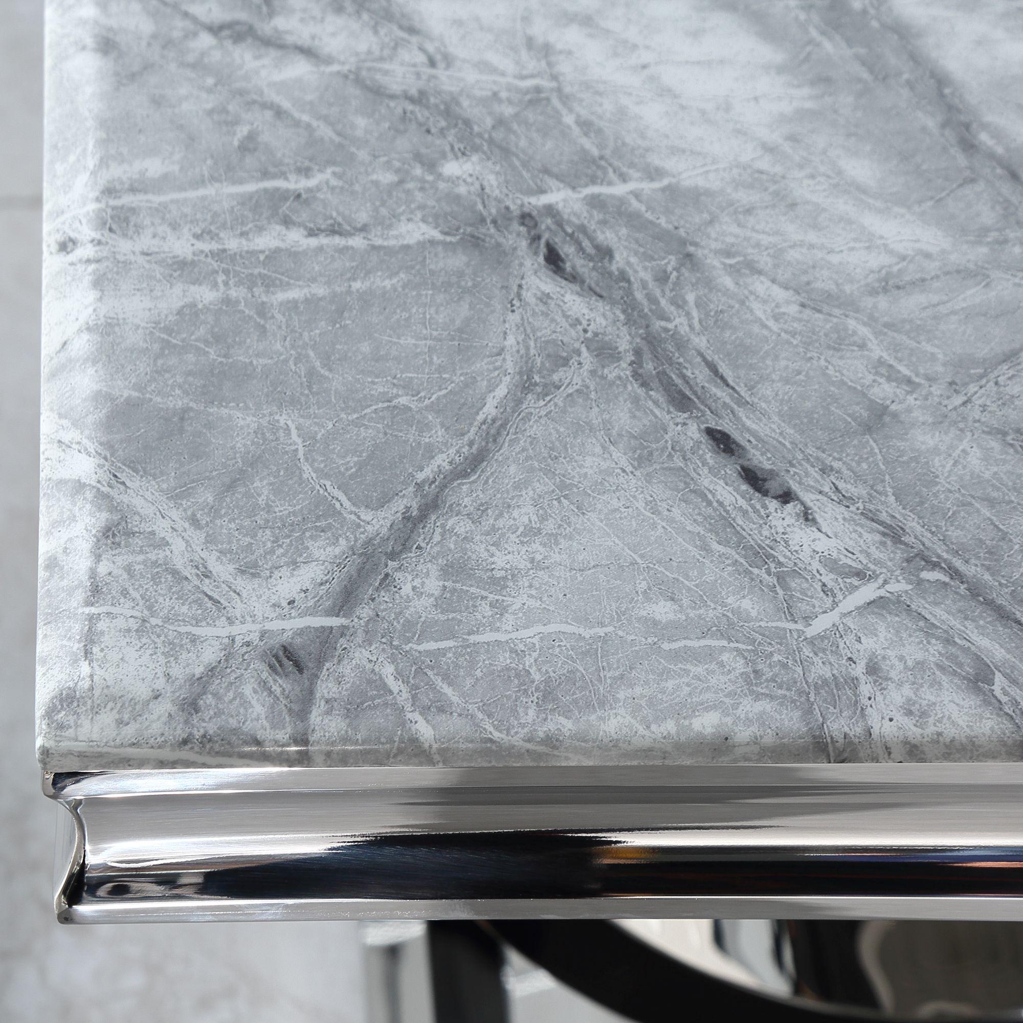 Welby Grey Chrome End Table